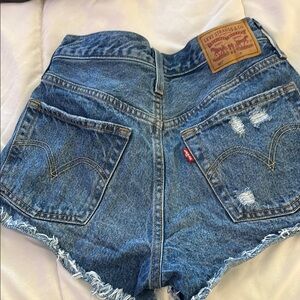 Levi's Distressed Blue Denim Shorts